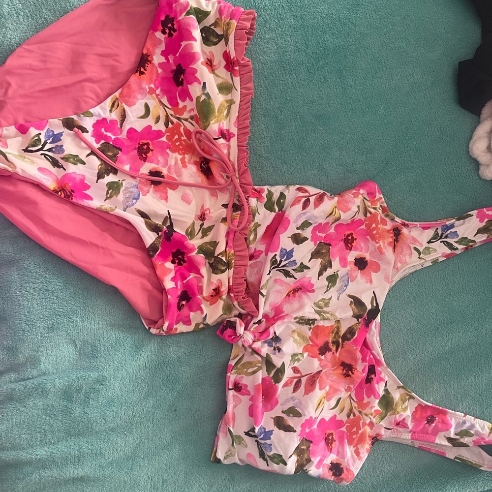 Pink Floral Jumpsuit with Flowing Fit